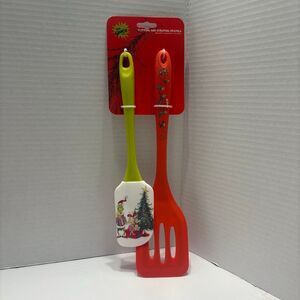Bioworld The Grinch Flipping & Scraping Spatulas Set 2 Baking Kitchen Cooking